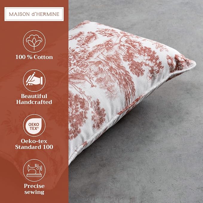 Maison d' Hermine Throw Pillow Covers 100% Cotton (12" x 20" - Pack of 1)