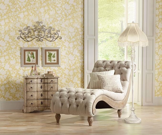 360 Lighting 60" Tall Scallop Shade Antique White Traditional Floor Lamp