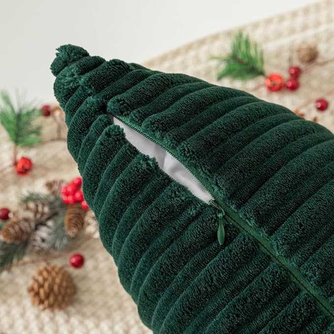 Kevin Textile Striped Corduroy 26”x26” Pillow Covers 2 Pack, Dark Green