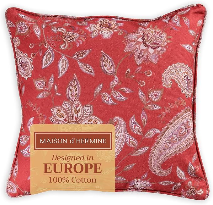 Maison d' Hermine Throw Pillow Covers 100% Cotton (20" x 20" - Pack of 1)