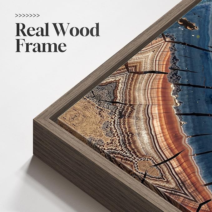 Large Framed Vertical Vintage Tree Ring Wall Art for Living Room, 30x60 In | Rustic, Farmhouse, Nature, Wood grain, Large, Office wall art, Foyer wall decor, Ready to hang, Wood frame, Canvas artwork