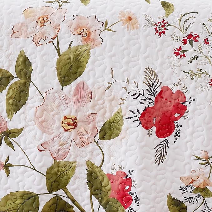 EXQ Home Printed Quilt Set Full Queen Size Monet Graden Bedspread Set | Bedding Set For All Season Use, Soft & Breathable Coverlet,3-Piece Set Includes 2 Shams, Machine Washable