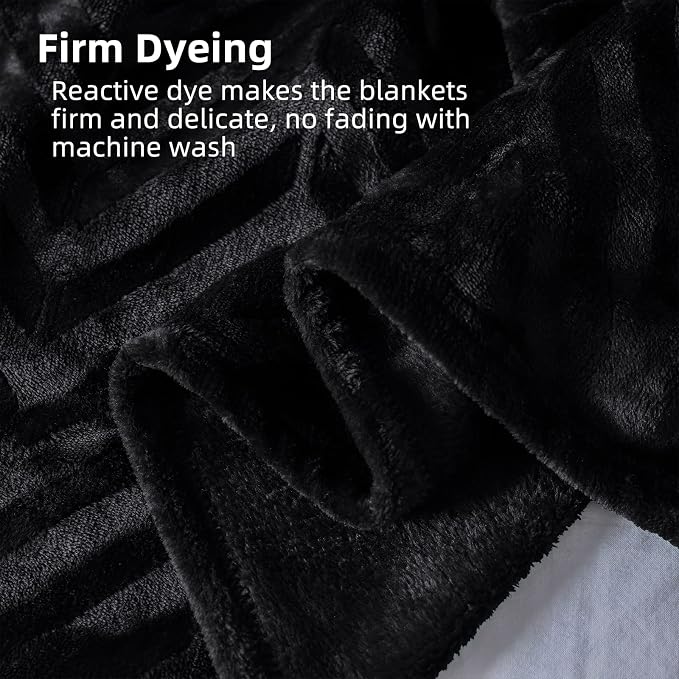 Whale Flotilla Flannel Fleece Bed Blanket Queen Size, Black | Lightweight Breathable Soft Bedspread, Plush Fluffy Coverlet Chevron Design Decorative Blanket for All Season, 90x90 Inch