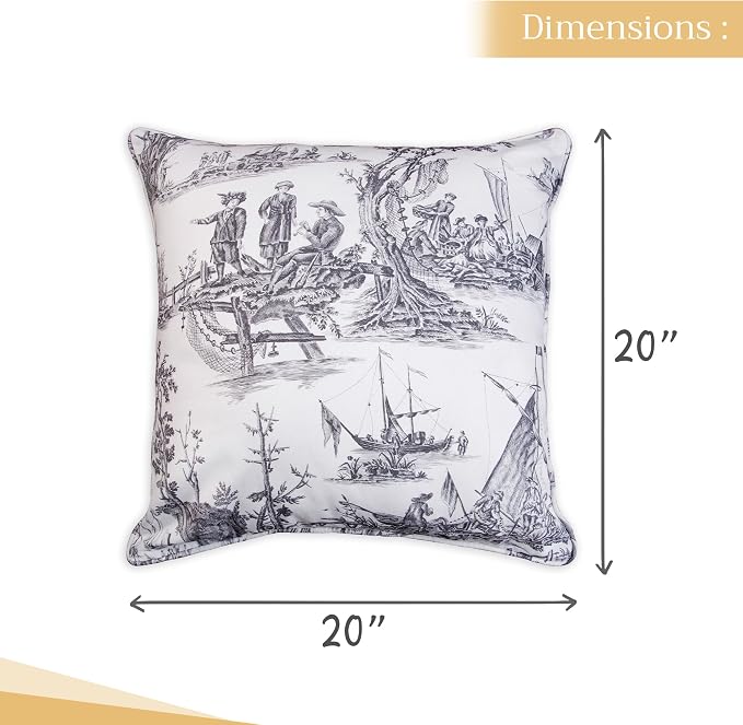 Maison d' Hermine Throw Pillow Covers 100% Cotton (20" x 20" - Pack of 1)