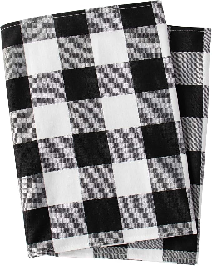 ShinyBeauty Black & White Buffalo Plaid Runners 120 inches Long Classic Farmhouse Table Runner Checked Table Runners for Family Dinner Thanksgiving Decorations (13"x120")