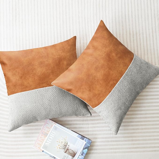CaliTime Decorative Couch Throw Pillow Covers 18 X 18 Inches Light Grey