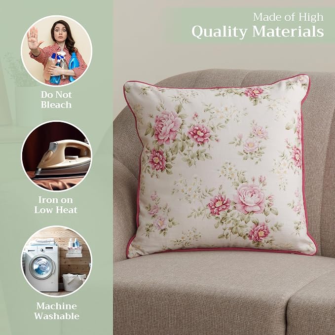 Maison d' Hermine Throw Pillow Covers 100% Cotton (18" x 18" - Pack of 1)