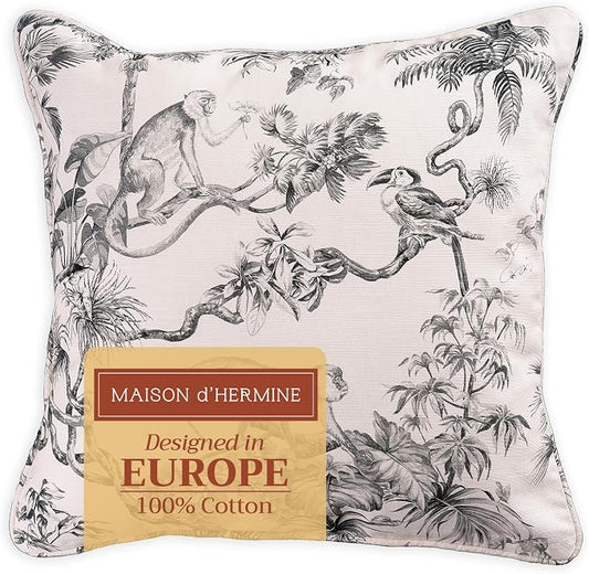 Maison d' Hermine Throw Pillow Covers 100% Cotton (18" x 18" - Pack of 1)