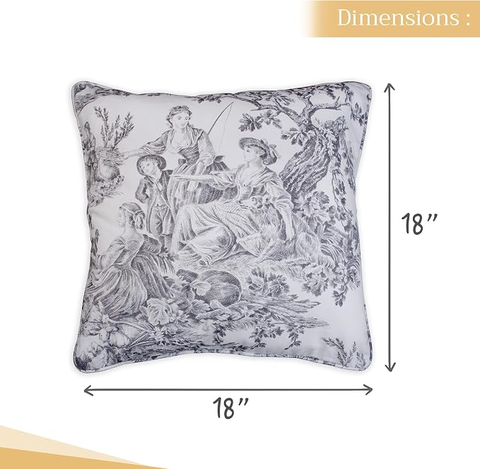 Maison d' Hermine Throw Pillow Covers 100% Cotton (18" x 18" - Pack of 1)