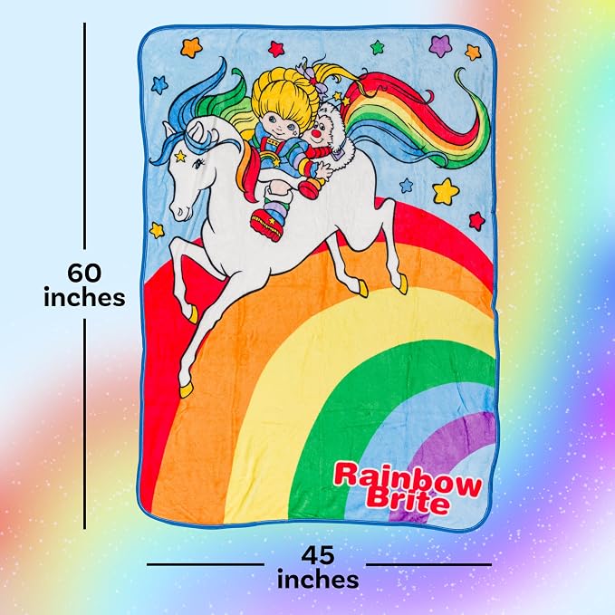 Silver Buffalo Rainbow Brite, Starlite, Twink, Throw Blanket, 45x60in | Fleece, Soft and Cozy, 180 GSM