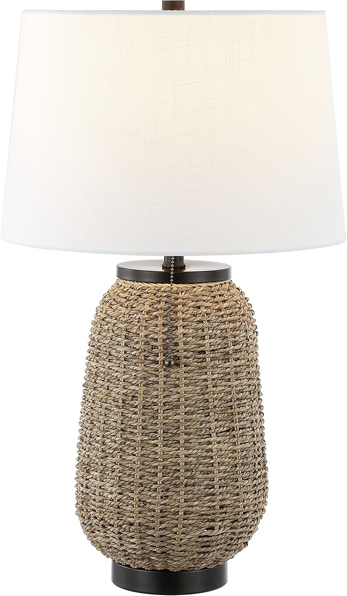 JONATHAN Y Chakrii Table Lamp 25" Pull Chain, Oil Rubbed Bronze/Dark Brown