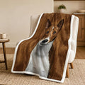 BlessLiving Throw Blanket, Brown Dog Animal Gift, 50x60 in | sherpa fleece fabric, Basenji Large Pet Blankets Puppy Lovers print, for couch or sofa, pet lovers, easy machine care