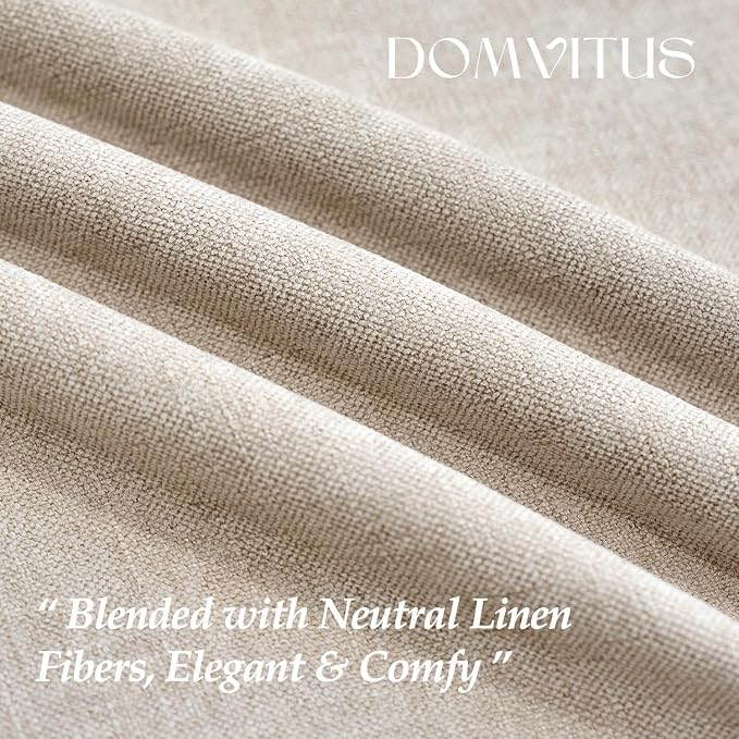 Neutral Linen Textured Throw Pillow Covers 20x20 Inch Set of 2