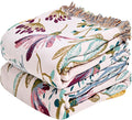 MSGKV Boho Throw Blanket 60"x80" 100% Cotton Floral Blanket for Couch Bed | 100% Cotton Muslin, Floral Throw Blanket, Reversible Weave, Lightweight Comfort, Cozy Home Decor, Machine Washable
