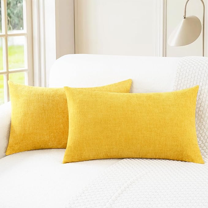 CaliTime Decorative Throw Pillow Covers 26 X 16 Inches Mustard Yellow
