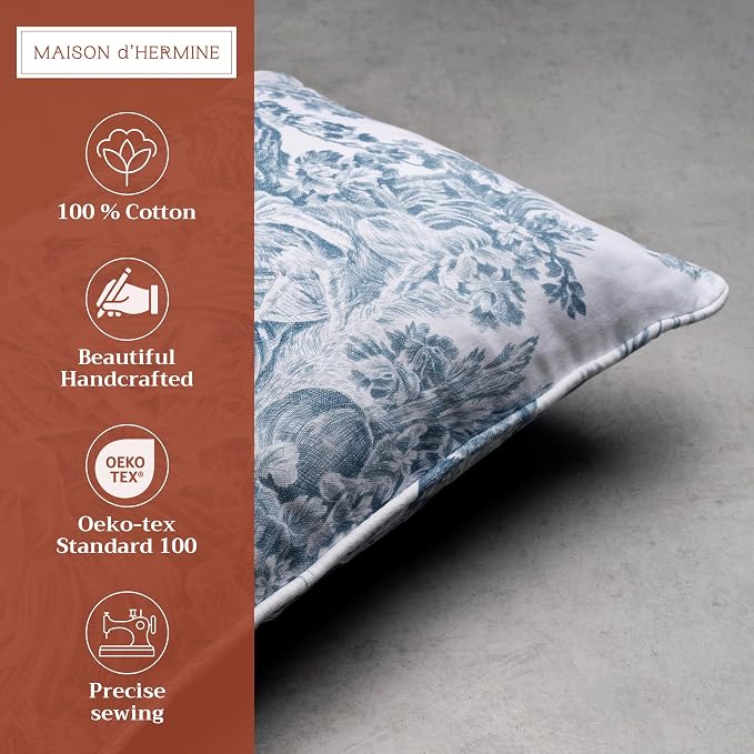 Maison d' Hermine Throw Pillow Covers 100% Cotton (12" x 20" - Pack of 1)