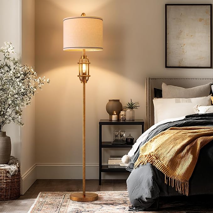 Floor Lamps for Living Room, 62.5'' Farmhouse Tall Lamp with 2 Light Source