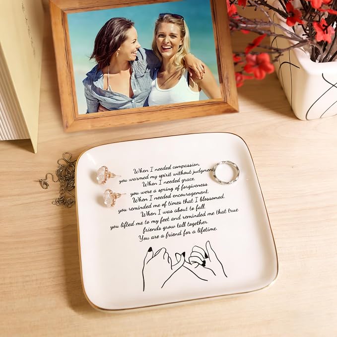 Friend Birthday Gifts for Women, Jewelry Dish, Lifetime Friendship Gifts