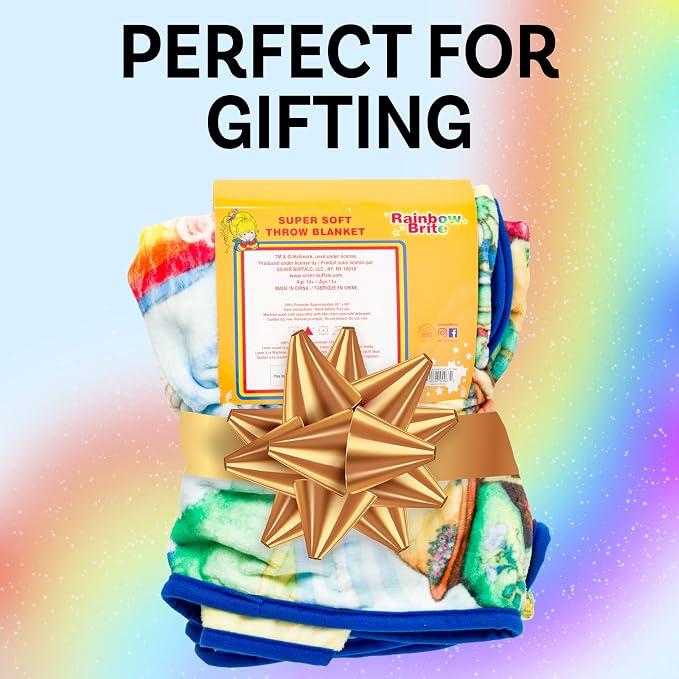 Silver Buffalo Rainbow Brite in Rainbowland, Fleece Throw Blanket, 45x60in | Soft and Cozy, 250 GSM