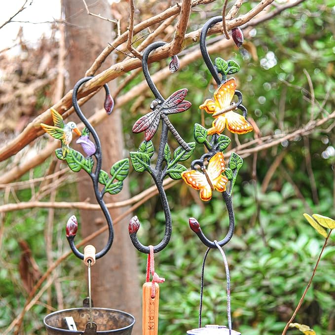 Sungmor Cast Iron Garden Hook Set, 3PCS 11 Inches S-Shaped Hook