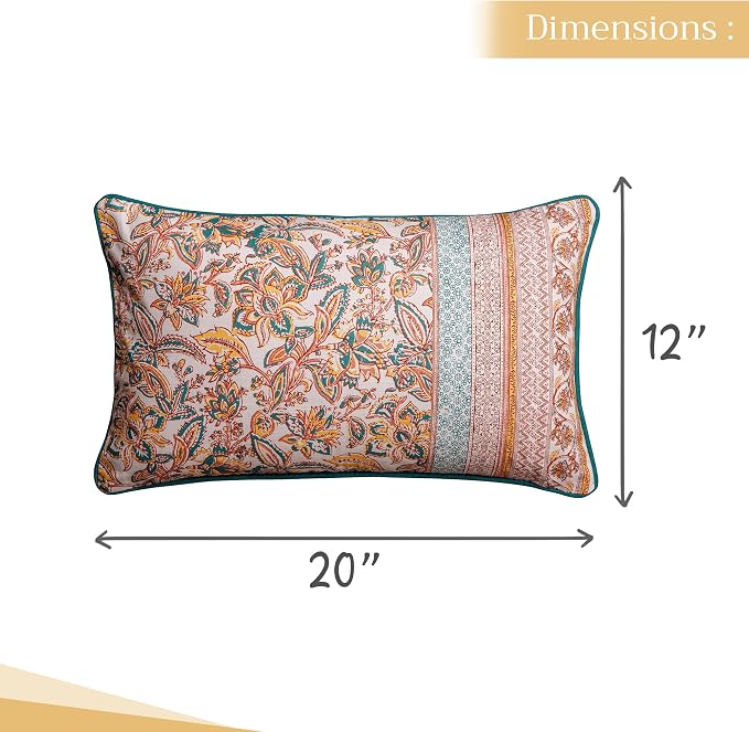 Maison d' Hermine Throw Pillow Covers 100% Cotton (12" x 20" - Pack of 1)