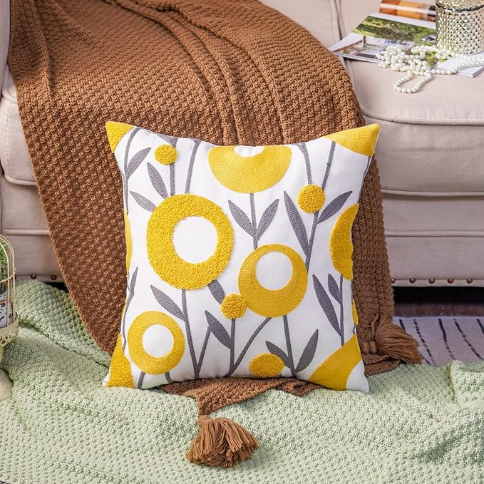 ARTMAGIC Boho Throw Pillow Cover Embroidered Decorative Cushion Cover