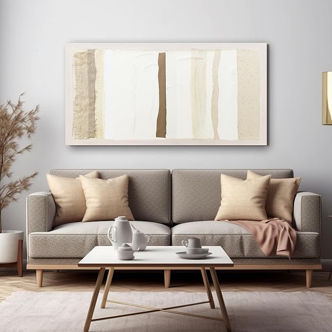 Abstract Wall Art Decor Modern Canvas Art Wall Decor Brown And White Wall Art Decor Minimalist Wall Art Prints Neutral Canvas Wall Art for Living Room 20"X40" for Room Bedroom Office Decor