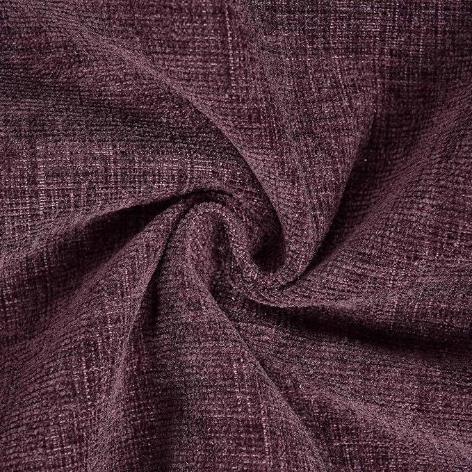 JUSPURBET 16x24 Throw Pillow Covers Set of 2 Decorative Pillow Covers for Couch Sofa Bed Cozy Chenille Lumbar Cushion Covers Cases with Invisible Zipper for Living Room Home Decor,Eggplant