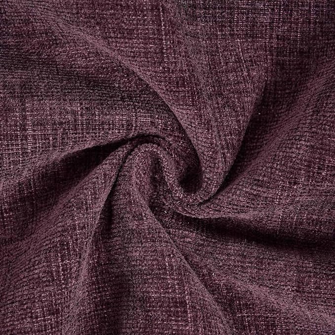 JUSPURBET Chenille Decorative Throw Pillow Covers 20x20 Set of 2,Eggplant