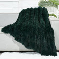 GONAAP Fuzzy Faux Fur Throw Blanket for Couch, Forest Green, 50"x60" | Warm Cozy Plush Shaggy Decorative Reversible Thick Non-Heated Fleece Blanket for Sofa Bed, Gift for Women Men, All Season Use