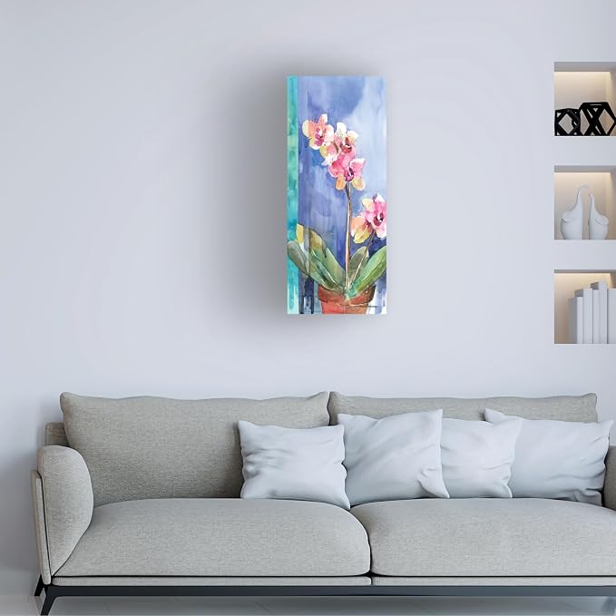 Wrapped Canvas Wall Art - Annelein Beukenkamp 'Asiana' Wall Art for Living Room, Bedroom, or Office Décor - 14x32