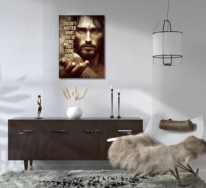 Jesus Christ Canvas Wall Art inspiring spiritual Religious Jesus Painting Picture Wall Decor Man cave Motivational Poster Print Artwork for Office Bedroom Church Living Room Home Decoration