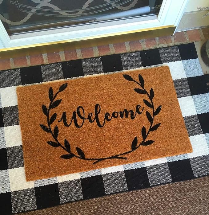 Ukeler Buffalo Plaid Rugs 27.5 x 43.3 Inches Perfect Size for Layered Door Mats, Customized Size for Hello Welcome Doormat, Super Popular Farmhouse Décor