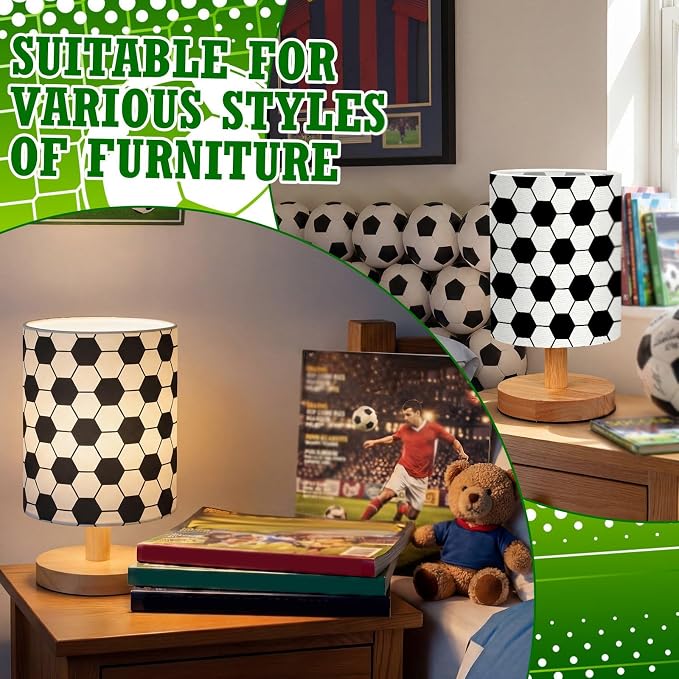 VIHOSE Soccer Kids Table Lamp for Bedroom Kids Lamps for Girls Room