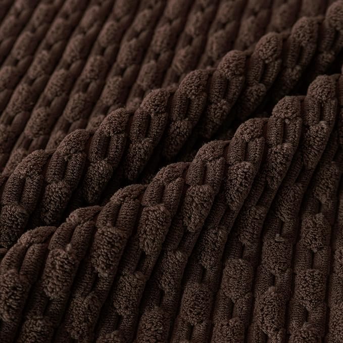 Set of 4 Dark Brown Decorative Throw Pillow Covers 26x26 Inch Corduroy Pillow Covers for Bed Couch Sofa Living Room Soft Square Cushion Cases