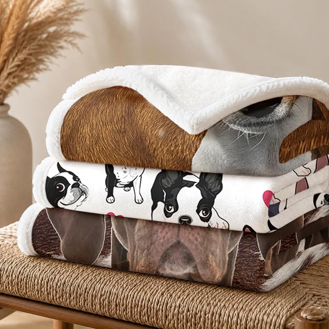 BlessLiving Throw Blanket, Brown Dog Animal Gift, 50x60 in | sherpa fleece fabric, Basenji Large Pet Blankets Puppy Lovers print, for couch or sofa, pet lovers, easy machine care