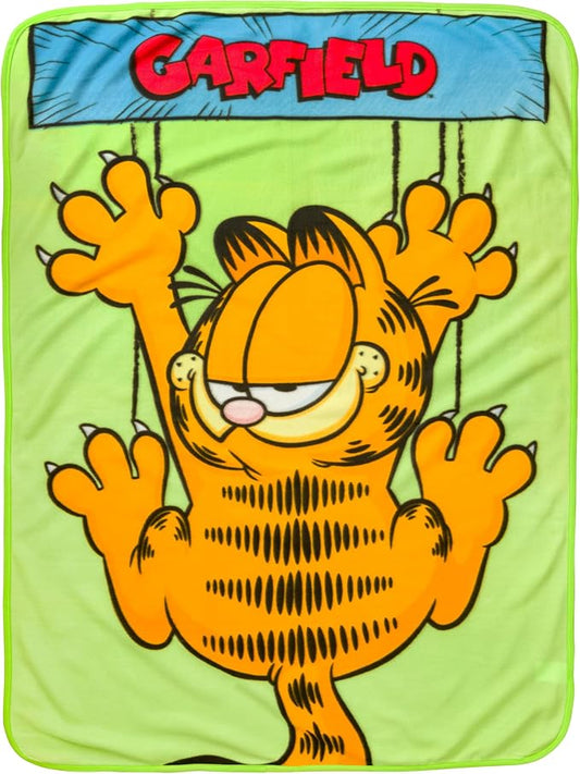 Silver Buffalo Garfield, Fleece Throw Blanket, 45x60in | Hanging On, Soft and Cozy, 180 GSM