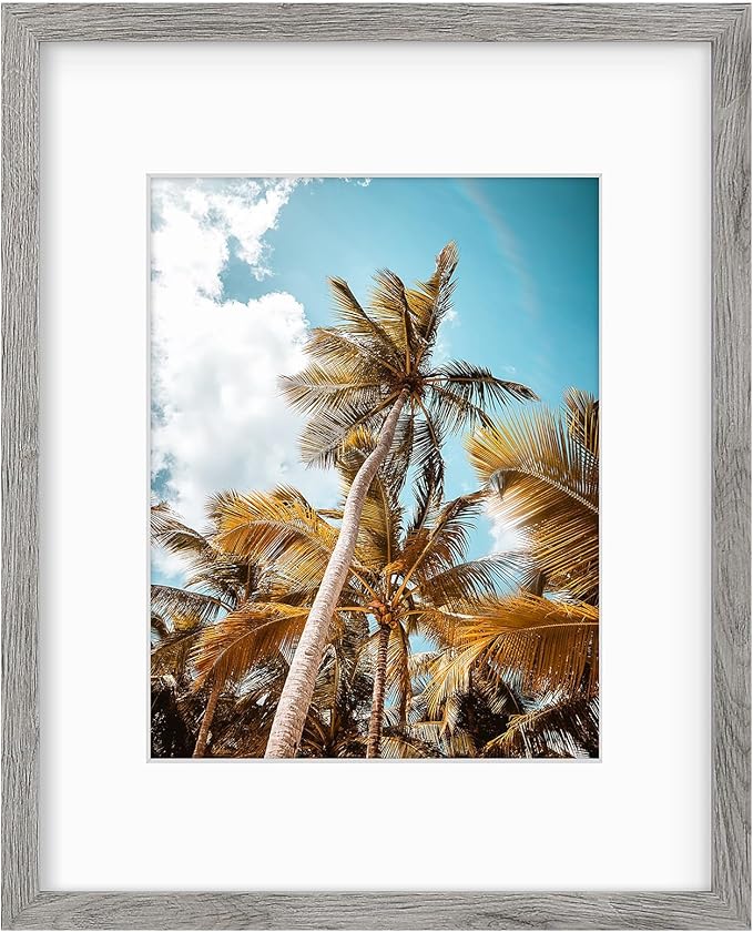 Frametory 16x20 Grey Picture Frame with Real Glass Mat for 11x14