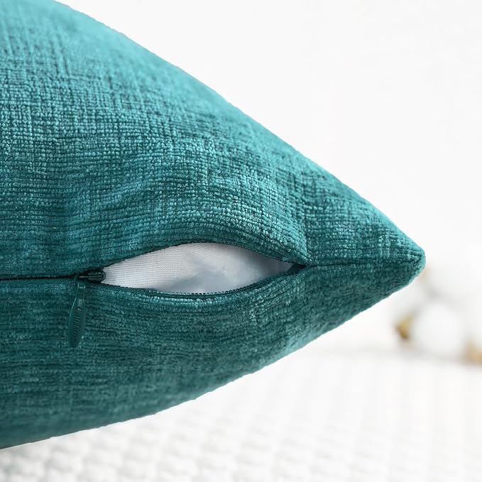 CaliTime Decorative Couch Throw Pillow Covers 20 X 12 Inches Teal