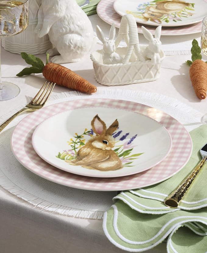Lenox Bunny 4-Piece Easter Accent Plates, Appetizer Plate Set for 4