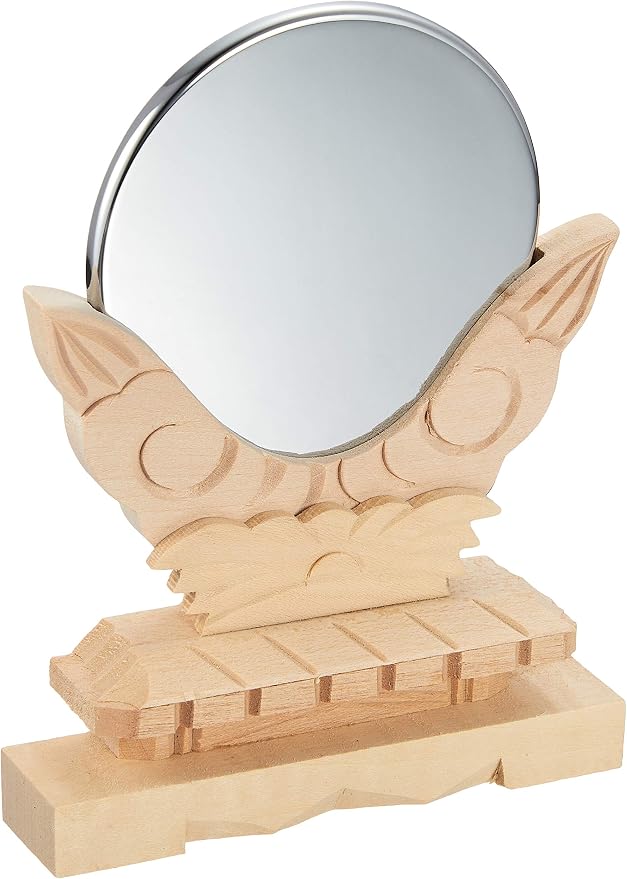 Kamidana no Sato Shinto Tool Shrine Mirror 2.5 Size 12.5 (Height) - 10 (Width) - 7.5 φ (Mirror Part) cm