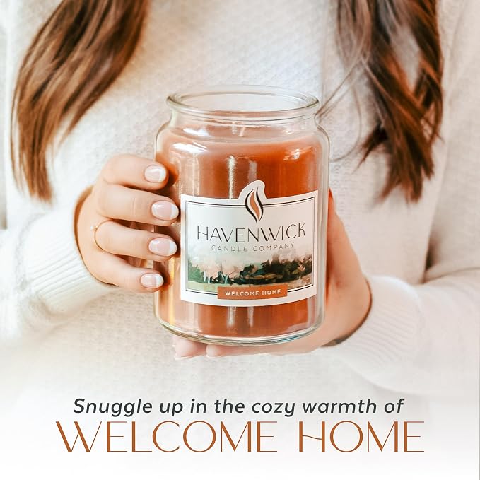 Havenwick Welcome Home Soy Candle Long-Lasting, 22 oz Jar | Long-Lasting 110-130 Hour Burn Time, Single Cotton Wick, Relaxing Scent For New Home Gifts And Housewarming