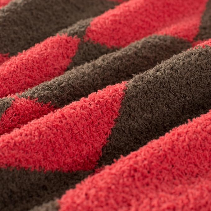 Carriediosa Checkered Throw Blanket 50x60, 400GSM Ultra Soft Microfiber | Red, Fuzzy Fluffy Cozy Plush Knit Knitted Plaid Checker, Lightweight Cute Preppy Fall Blankets & Throws for Couch, Bed