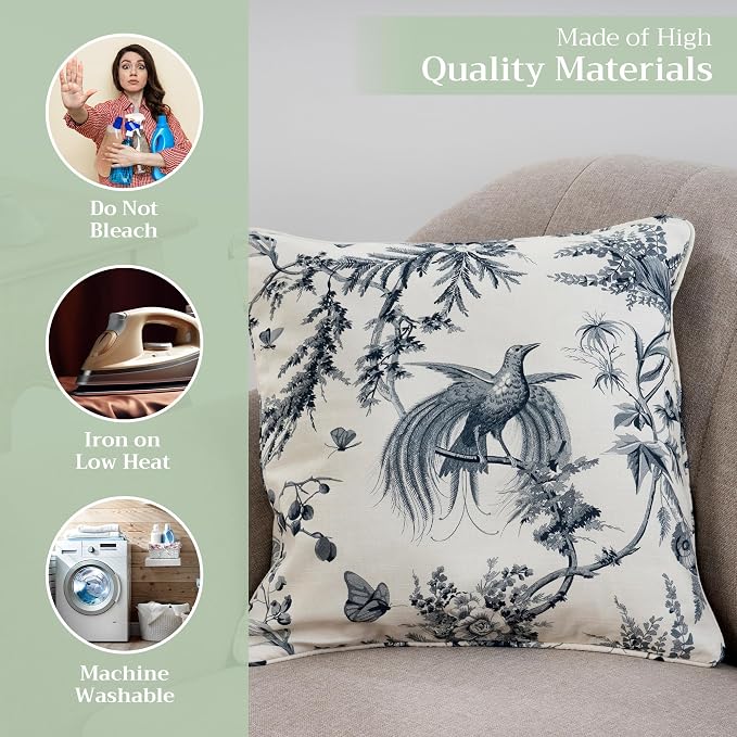 Maison d' Hermine Throw Pillow Covers 100% Cotton (20" x 20" - Pack of 1)