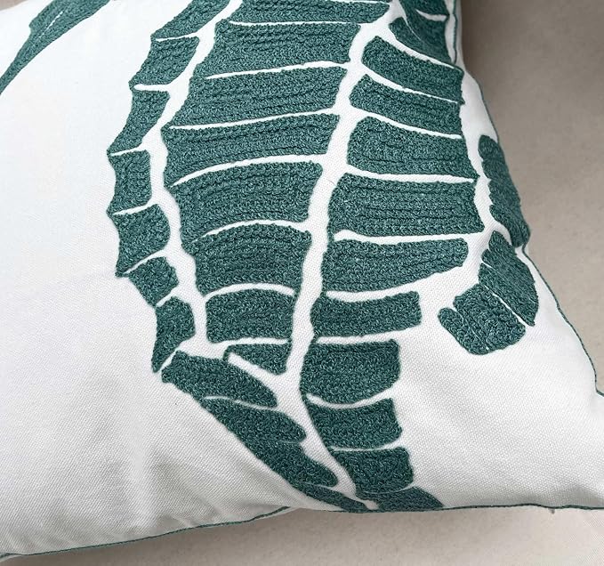 Embroidered Nautical Decor Pillow Cover,Square 18 Inches Decorative Canvas Pillow Cover for Nautical Style Deco by (Seagreen-Seahorse-New)