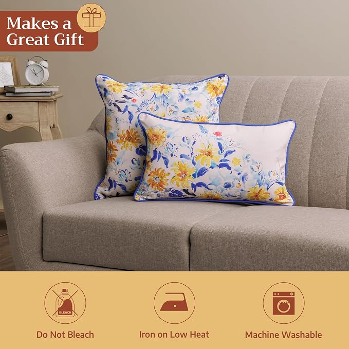 Maison d' Hermine Throw Pillow Covers 100% Cotton (12" x 20" - Pack of 1)