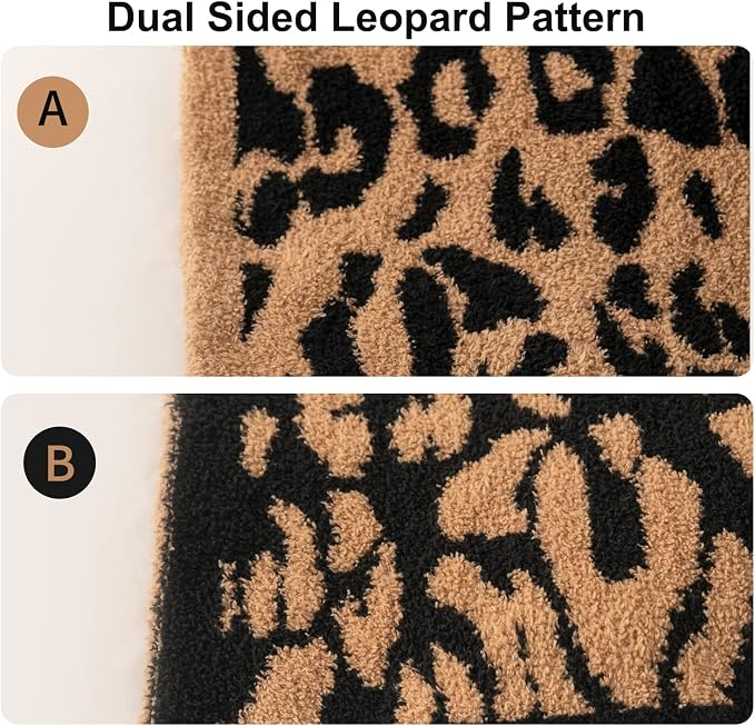 MH MYLUNE HOME Ultra Soft Leopard Throw Blanket Plush, Brown, 71"x78" | Reversible Cheetah Print Blanket, Comfy Fluffy Fuzzy Plush Blanket Throws for Couch Bed, Cozy Blankets for Women Gift