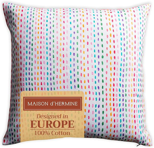 Maison d' Hermine Throw Pillow Covers 100% Cotton (20" x 20" - Pack of 1)