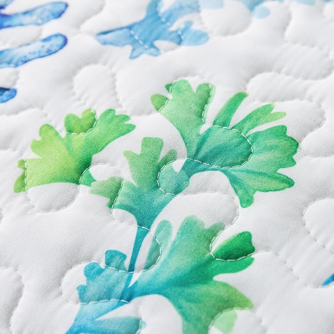 NEWLAKE Quilt Bedspread Sets - West Coastal Pattern Reversible Coverlet Set, Queen Size