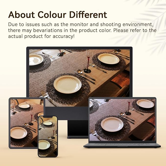 AHHFSMEI Paper Braided Round Placemats Set of 6 Natural Non-Slip Heat Resistant Table Mats for Dining Tables Woven Indoor & Outdoor Place mats(Coffee)